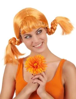Oranje Pruik Met Vlechten Voor Vrouwen