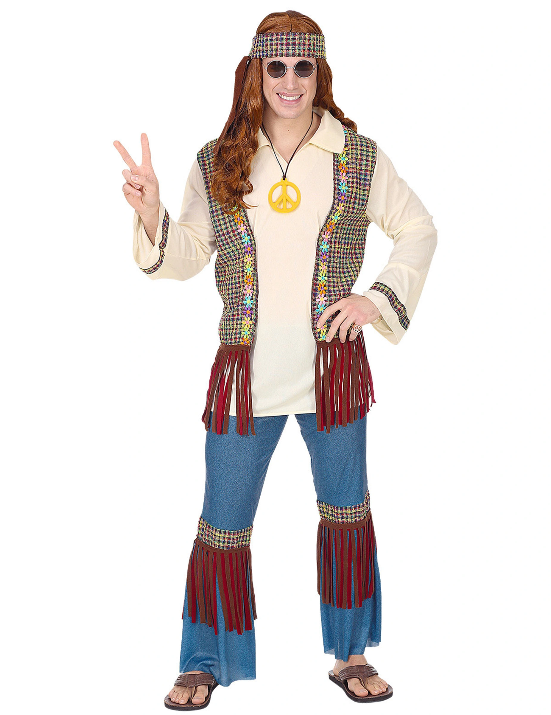 Peace And Love Hippie Outfit Voor Mannen 4 Peace And Love Hippie Outfit Voor Mannen - Afbeelding 2