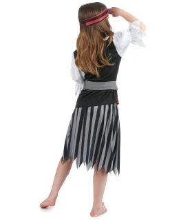 Zwart En Grijs Gestreept Piratenkostuum Voor Meisjes -Cosplay Kostuums Winkel piratenkostuum voor meisjes 3
