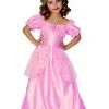 Glanzend Roze Prinsessenpak Voor Meisjes