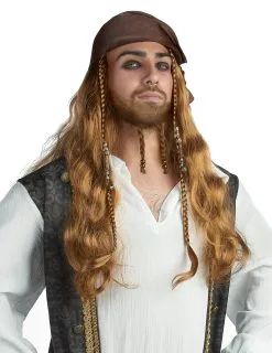 Pruik Van Jack De Piraat Voor Mannen