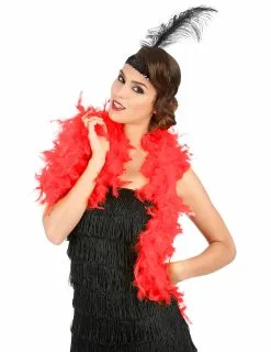 Rode Donzige Boa -Cosplay Kostuums Winkel rode boa 2