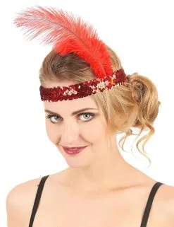 Rode Charleston Hoofdband Voor Vrouwen 5 Rode Charleston Hoofdband Voor Vrouwen -Cosplay Kostuums Winkel rode charleston hoofdband voor vrouwen 2
