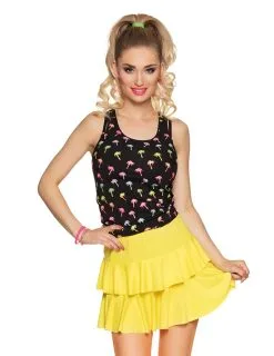 Rok Met Fluo Gele Lagen Voor Volwassenen