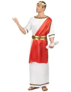 Klassiek Wit Met Rood Romeinse Keizer Toga Kostuum Voor Mannen -Cosplay Kostuums Winkel romeinse keizer kostuum voor heren 2
