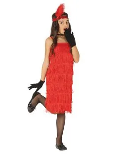 Rood Charleston Kostuum Met Franjes Voor Meisjes