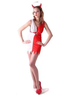 Rood En Wit Duivel Kostuum Voor Vrouwen