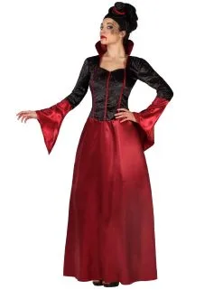 Rood En Zwart Halloween Kostuum Van Vampier Voor Dames