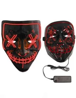 Rood Lichtgevend Plastic Led Masker Voor Volwassenen