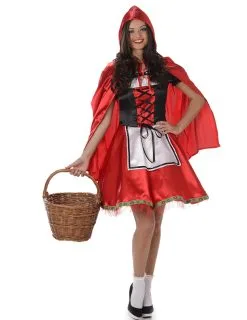 Rood En Zwart Roodkapje Kostuum Voor Vrouwen