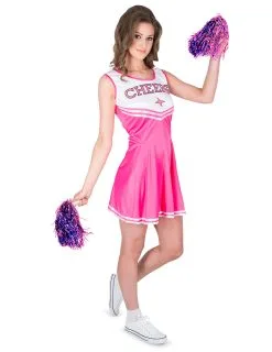 Roze Cheers Cheerleader Kostuum Voor Vrouwen