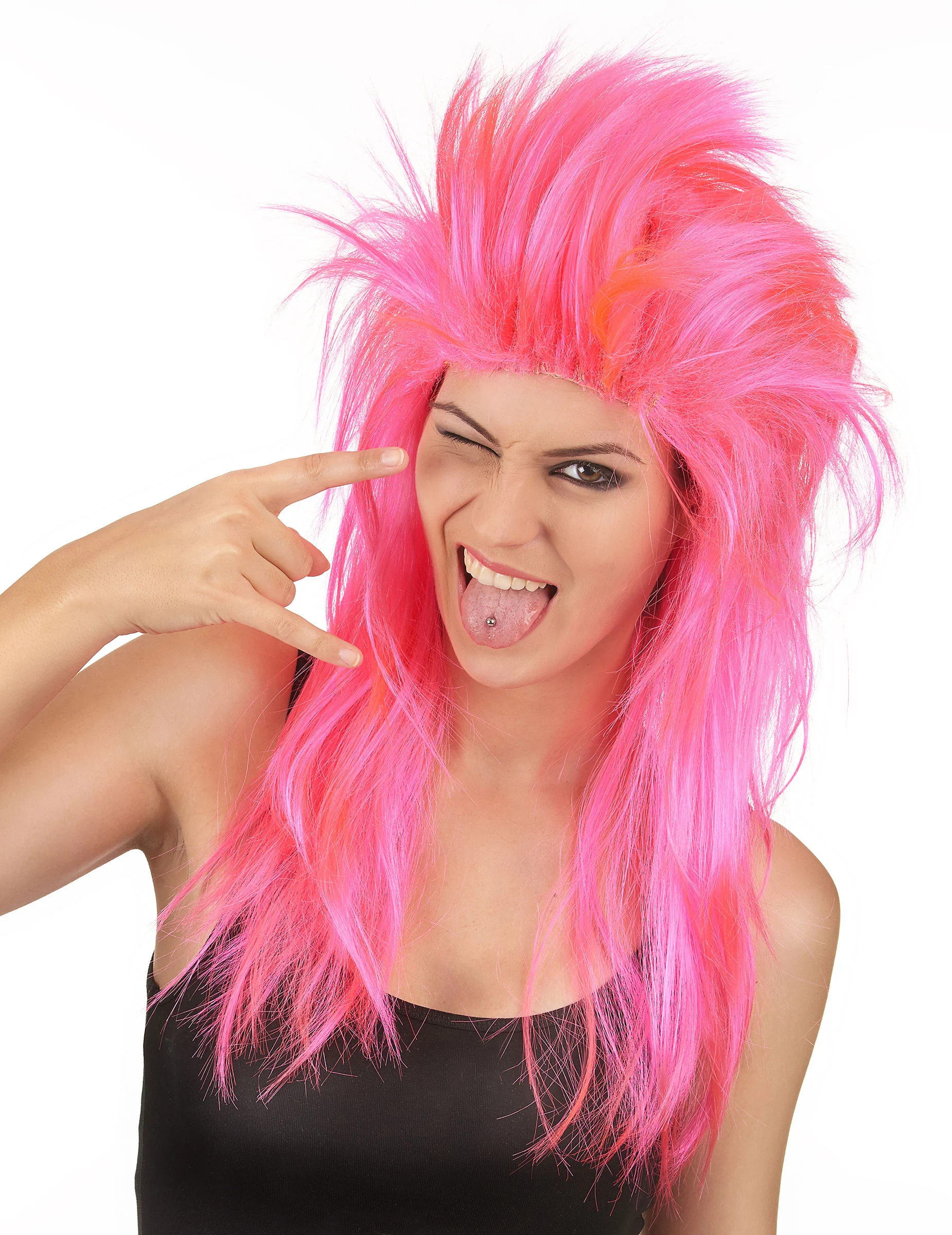 Roze Punk Rock Pruik Voor Vrouwen 3 Roze Punk Rock Pruik Voor Vrouwen