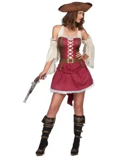 Sexy Bordeaux Rood Piraten Kostuum Voor Dames -Cosplay Kostuums Winkel sexy bordeaux rood piraten kostuum voor dames 2