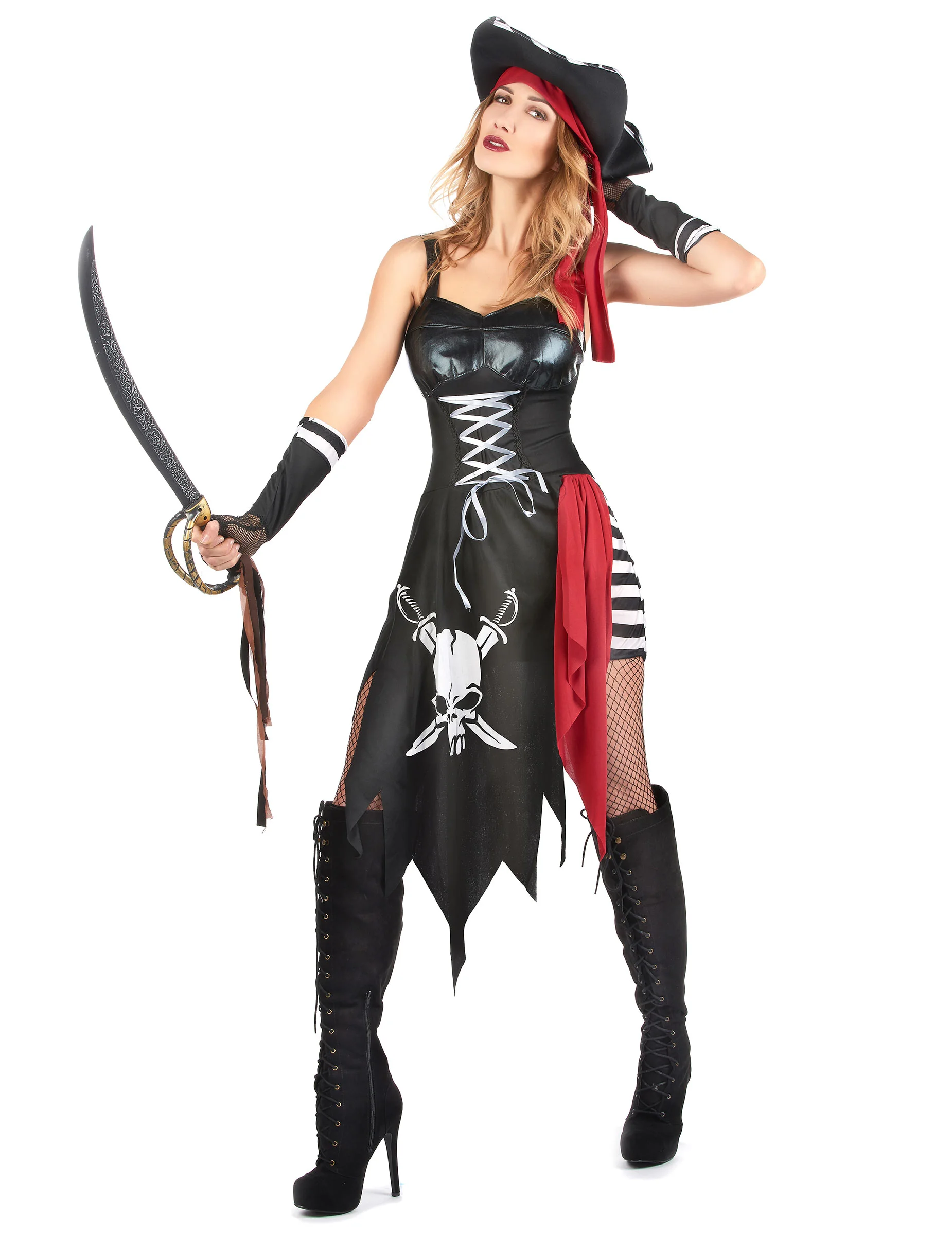 Verscheurd Sexy Piraten Kostuum Voor Vrouwen 4 Verscheurd Sexy Piraten Kostuum Voor Vrouwen - Afbeelding 2