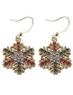 Sneeuwvlokken Oorbellen Met Strassteentjes