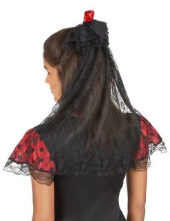 Spaanse Sluier Met Rode Roos