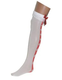 Verpleegster Kousen Met Rood Strikje Voor Dames