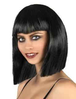 Vierkante Zwarte Pruik Voor Dames