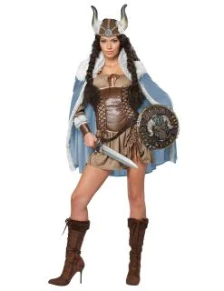 Sexy Viking Kostuum Met Cape Voor Dames