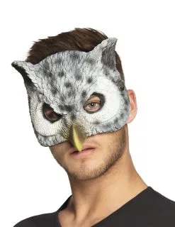 Wit En Grijs Uil Half Masker Voor Volwassenen
