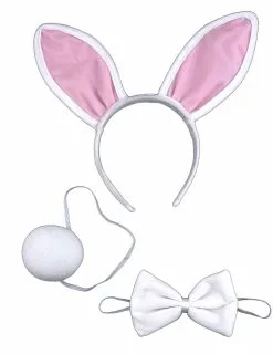 Wit-roze Konijnen Set Voor Volwassenen -Cosplay Kostuums Winkel wit roze konijnen set voor volwassenen 2