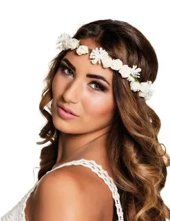 Witte Bloemen Hoofdkrans Voor Volwassenen