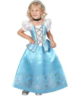 Witte En Blauwe Sprookjes Prinses Outfit Voor Meisjes