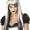 Witte En Zwarte Pruik Met Lange Haren Voor Volwassenen 2 Witte En Zwarte Pruik Met Lange Haren Voor Volwassenen -Cosplay Kostuums Winkel witte en zwarte pruik met lange haren voor volwassenen
