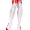 Witte Kousen Met Rode Strik Voor Volwassenen 1 Witte Kousen Met Rode Strik Voor Volwassenen -Cosplay Kostuums Winkel witte kousen met rode strik voor volwassenen
