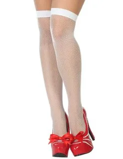 Witte Netkousen Kleine Mazen Voor Vrouwen