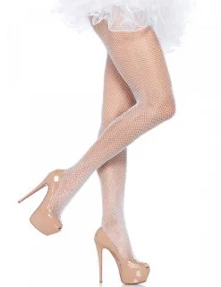 Witte Netstof Panty Kleine Mazen Voor Vrouwen