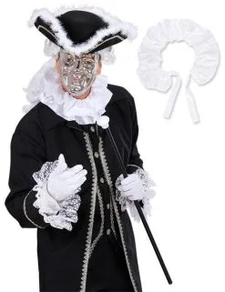 Witte Satijnachtige Barok Kraag