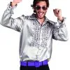 Zilver Disco Overhemd Voor Heren -Cosplay Kostuums Winkel zilver disco overhemd voor heren