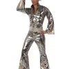Zilverkleurig Glanzend Discopak Voor Mannen -Cosplay Kostuums Winkel zilverkleurig glanzend discopak voor mannen
