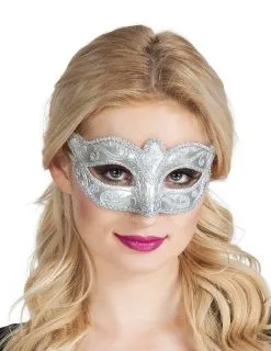Zilverkleurig Venetiaanse Masker Met Glitters Vrouwen