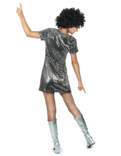 Zilverkleurige Disco Jurk Voor Vrouwen -Cosplay Kostuums Winkel zilverkleurige disco jurk voor vrouwen 3