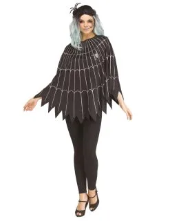 Zilverkleurige Spinnenweb Poncho Voor Vrouwen