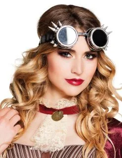 Zilverkleurige Steampunk Bril Voor Volwassenen