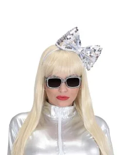 Zilverkleurige Strik Haarband Voor Volwassenen