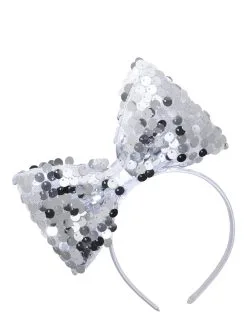 Zilverkleurige Strik Haarband Voor Volwassenen -Cosplay Kostuums Winkel zilverkleurige strik haarband voor volwassenen 3