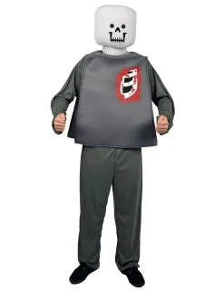 Zombie Blok Figuur Kostuum Voor Volwassenen