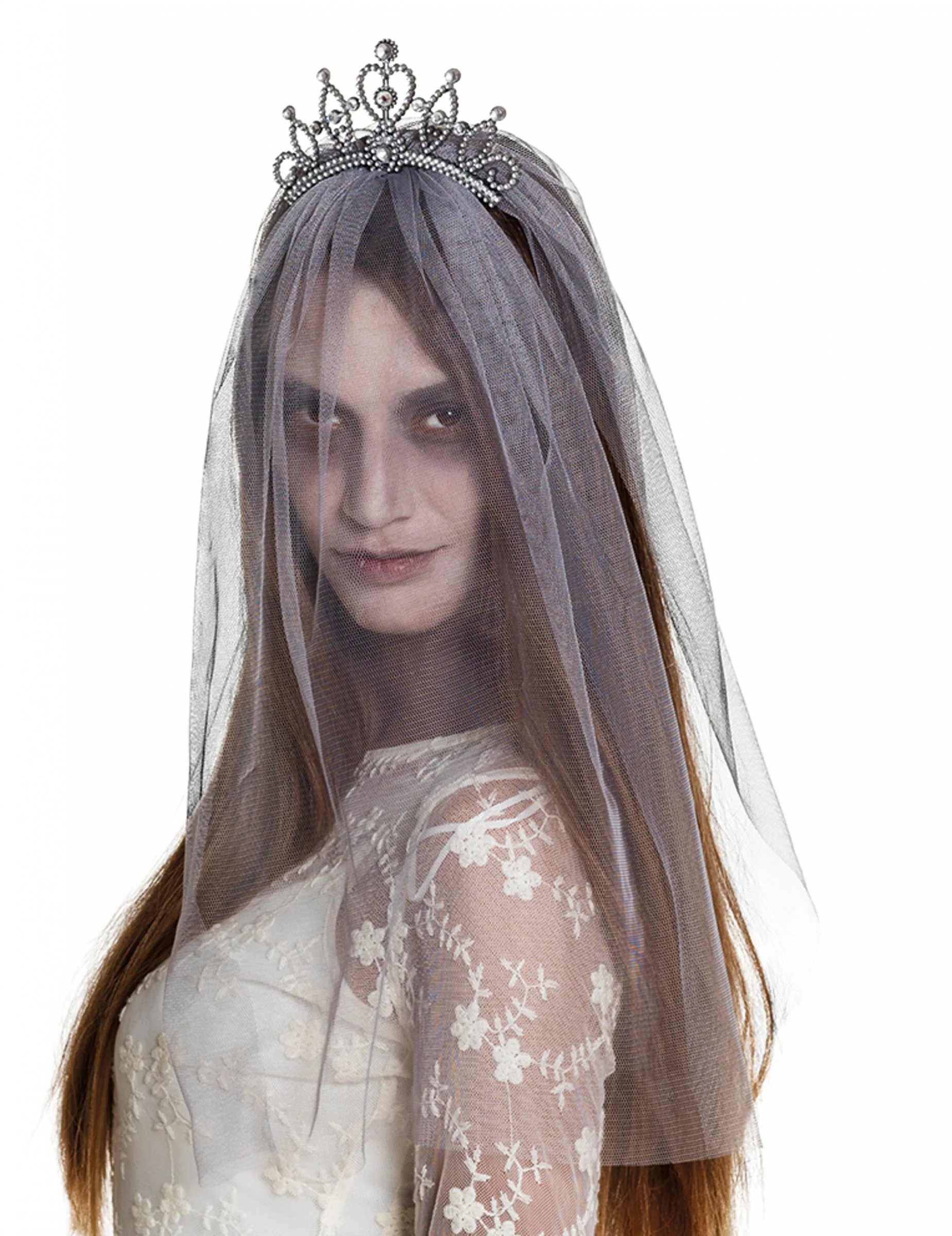 Zombie Tiara Met Sluier Voor Vrouwen 3 Zombie Tiara Met Sluier Voor Vrouwen