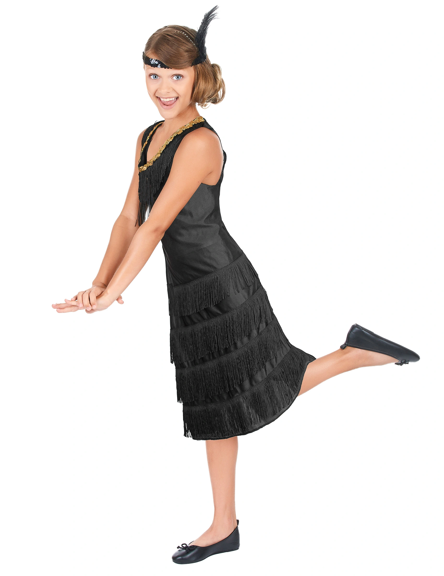 Zwart Charleston Kostuum Voor Meisjes 4 Zwart Charleston Kostuum Voor Meisjes - Afbeelding 2