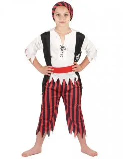 Zwart En Rood Piraten Kostuum Voor Jongens