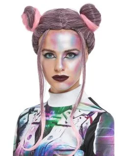 Zwart En Roze Bitterkoekjespruik Voor Vrouwen