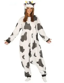 Zwart En Wit Gevlekt Koeienkostuum Voor Volwassenen