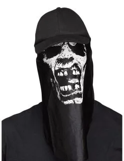 Zwart En Wit Zombie Masker Met Pet Voor Volwassenen