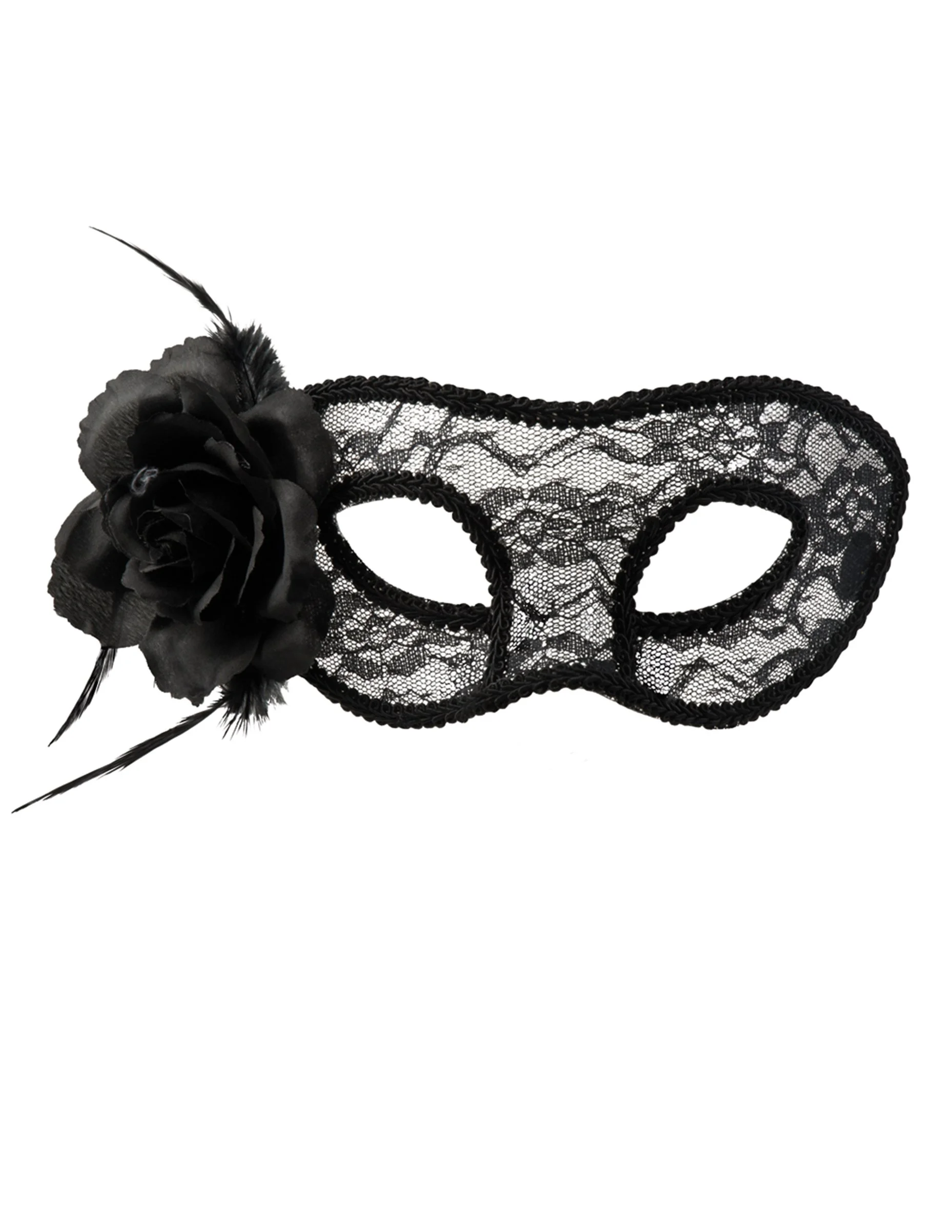 Zwart Kanten Masker Met Roos Voor Vrouwen 4 Zwart Kanten Masker Met Roos Voor Vrouwen - Afbeelding 2