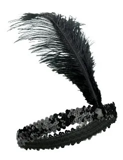 Zwarte Charleston Hoofdband Voor Vrouwen