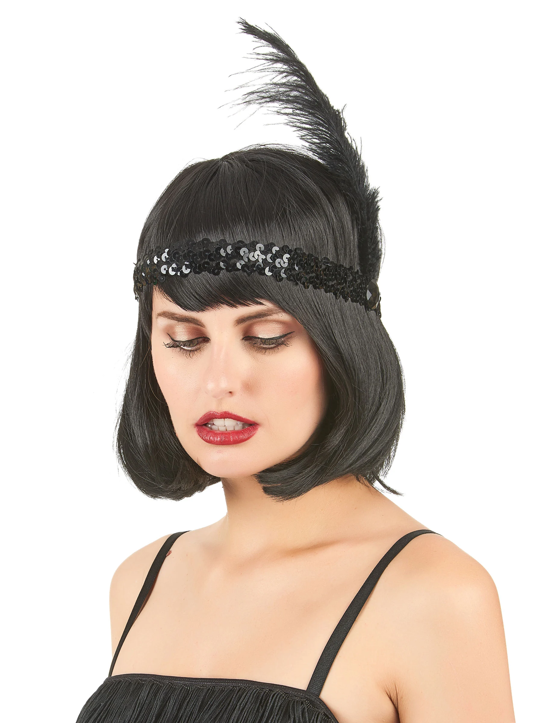 Zwarte Charleston Hoofdband Voor Vrouwen 4 Zwarte Charleston Hoofdband Voor Vrouwen - Afbeelding 2